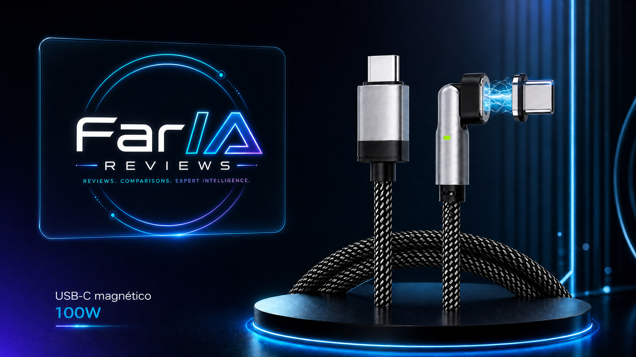 Magtame 100W Straight Magnetic USB-C Cable en imagen FarIA Reviews