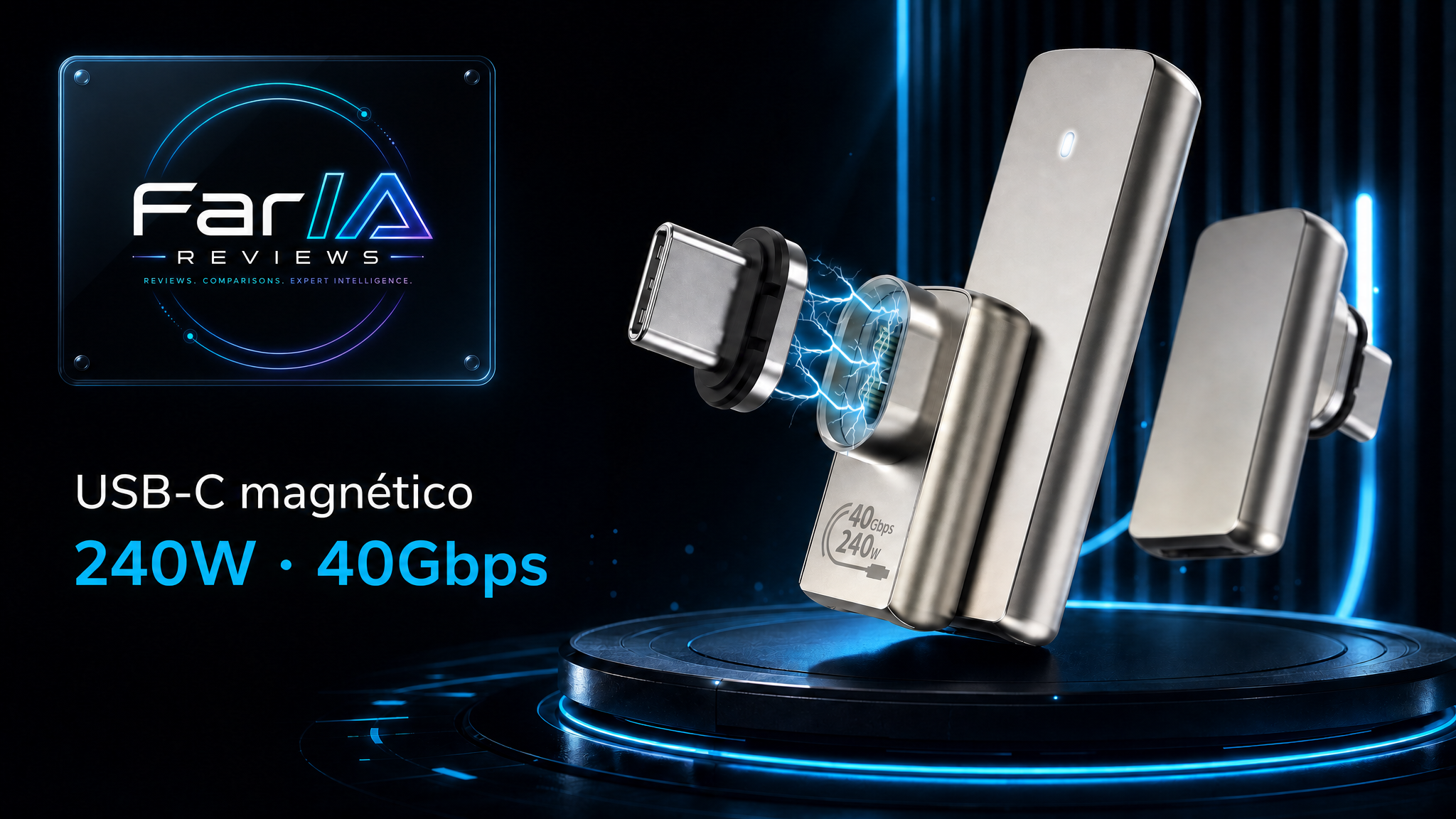 MoKo Adaptador Magnético USB-C compatible Thunderbolt en imagen FarIA Reviews