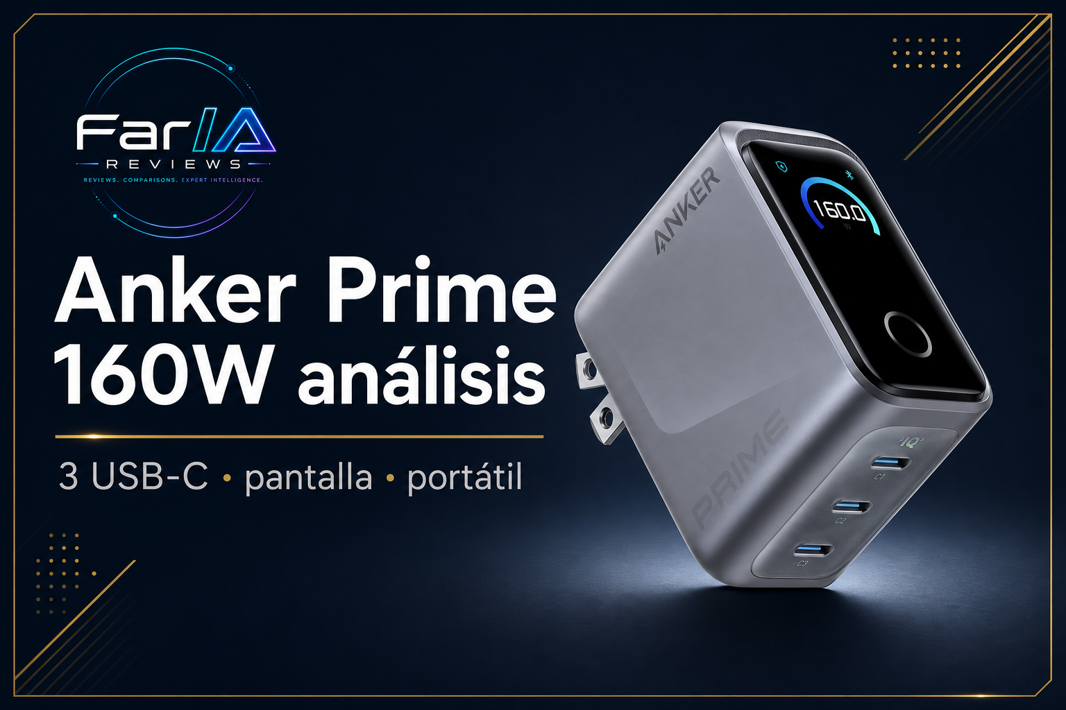 Anker Prime Charger 160W análisis FarIA