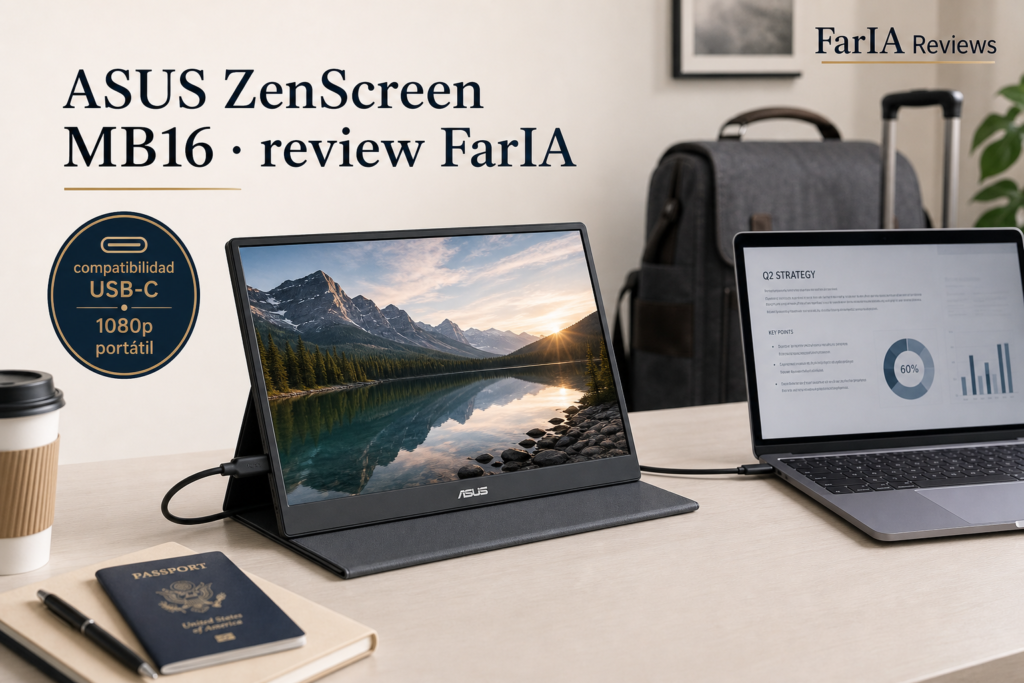 ASUS ZenScreen MB16 monitor portátil USB-C análisis FarIA