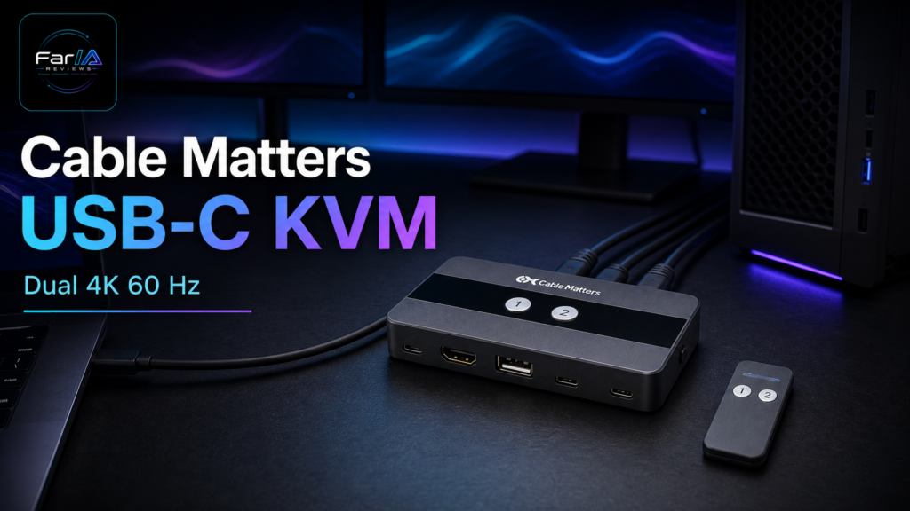 Imagen FarIA Reviews sobre switches KVM USB-C HDMI