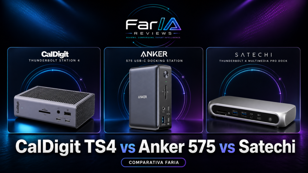 Comparativa CalDigit TS4 vs Anker 575 vs Satechi Thunderbolt 4 Dock