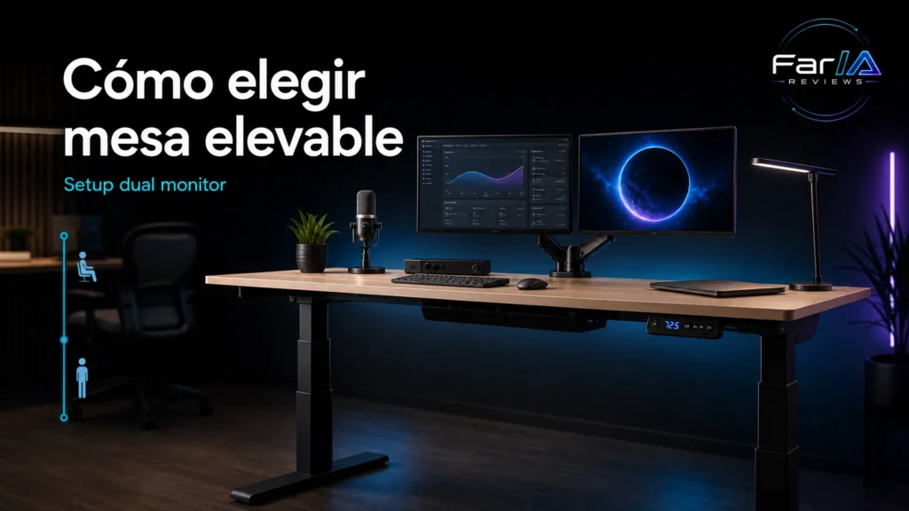 Cómo elegir mesa elevable eléctrica para setup dual monitor