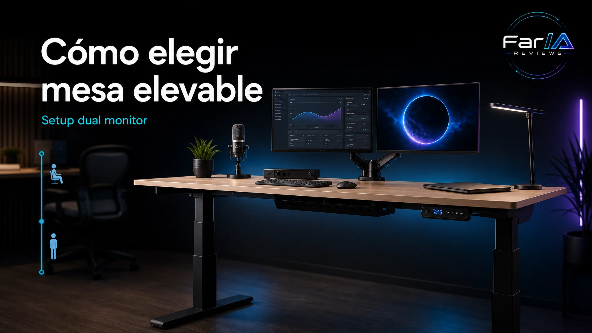 Cómo elegir una mesa elevable eléctrica para setup dual monitor