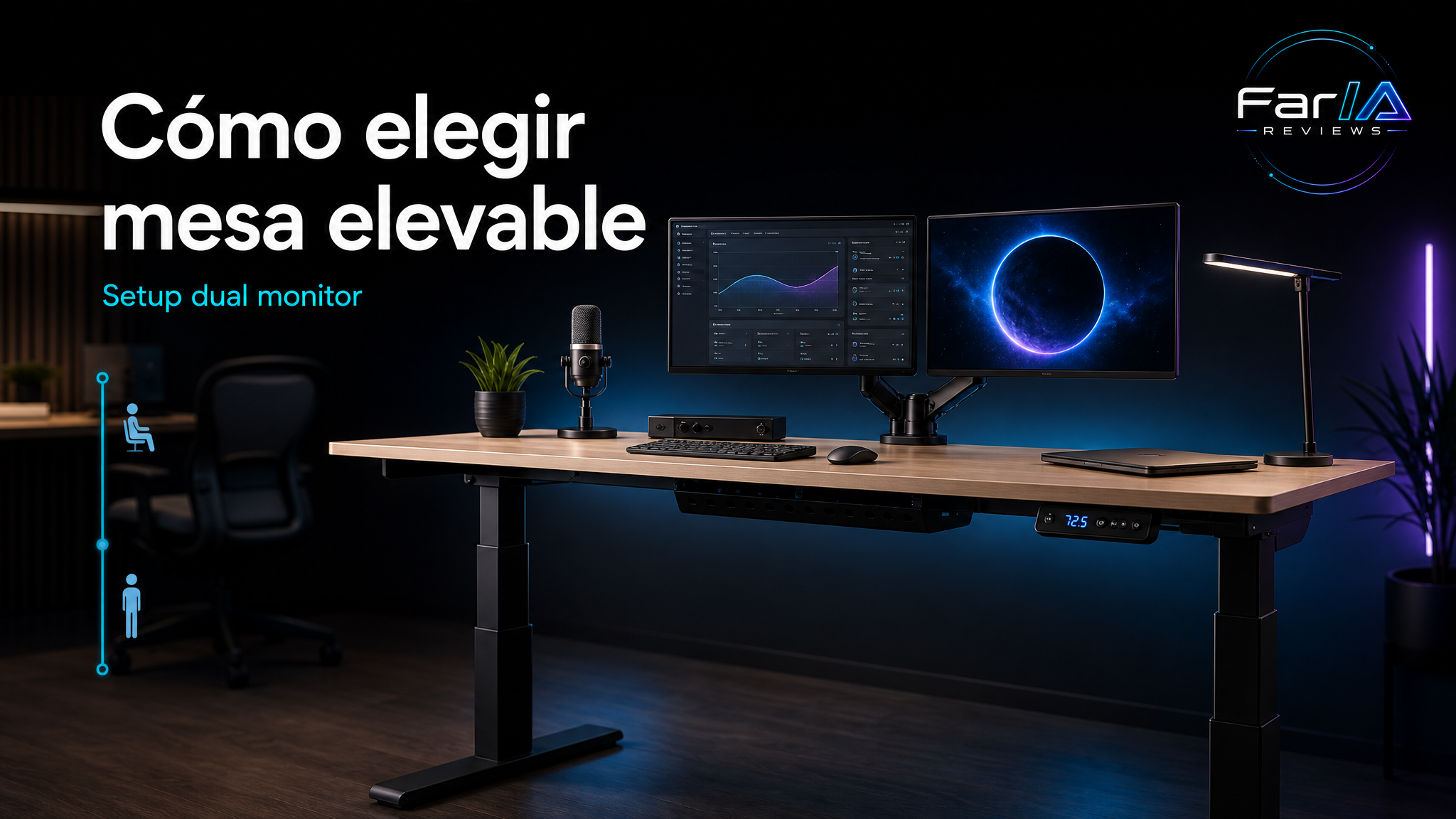 Cómo elegir una mesa elevable eléctrica para setup dual monitor