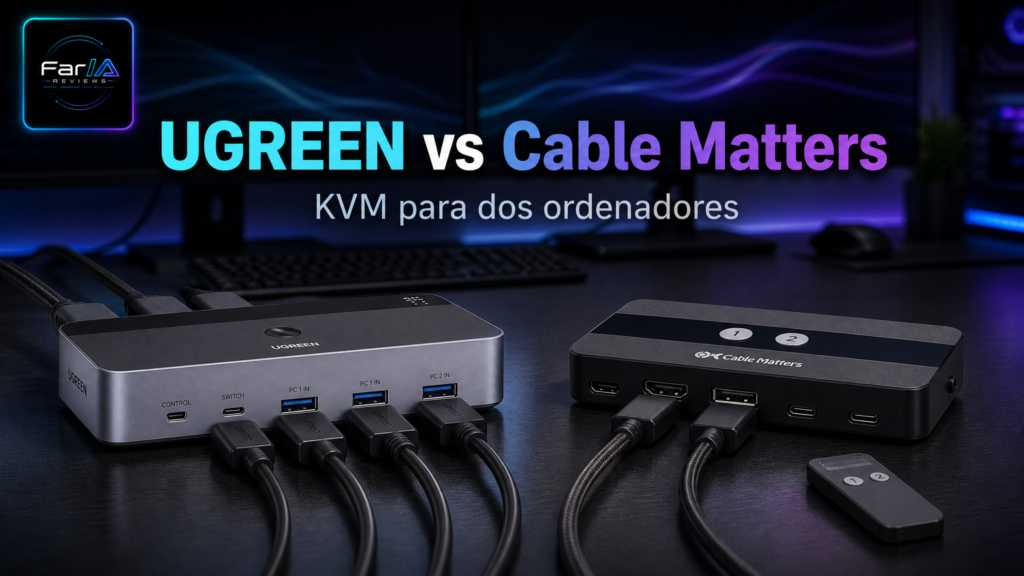 Imagen FarIA Reviews sobre switches KVM USB-C HDMI