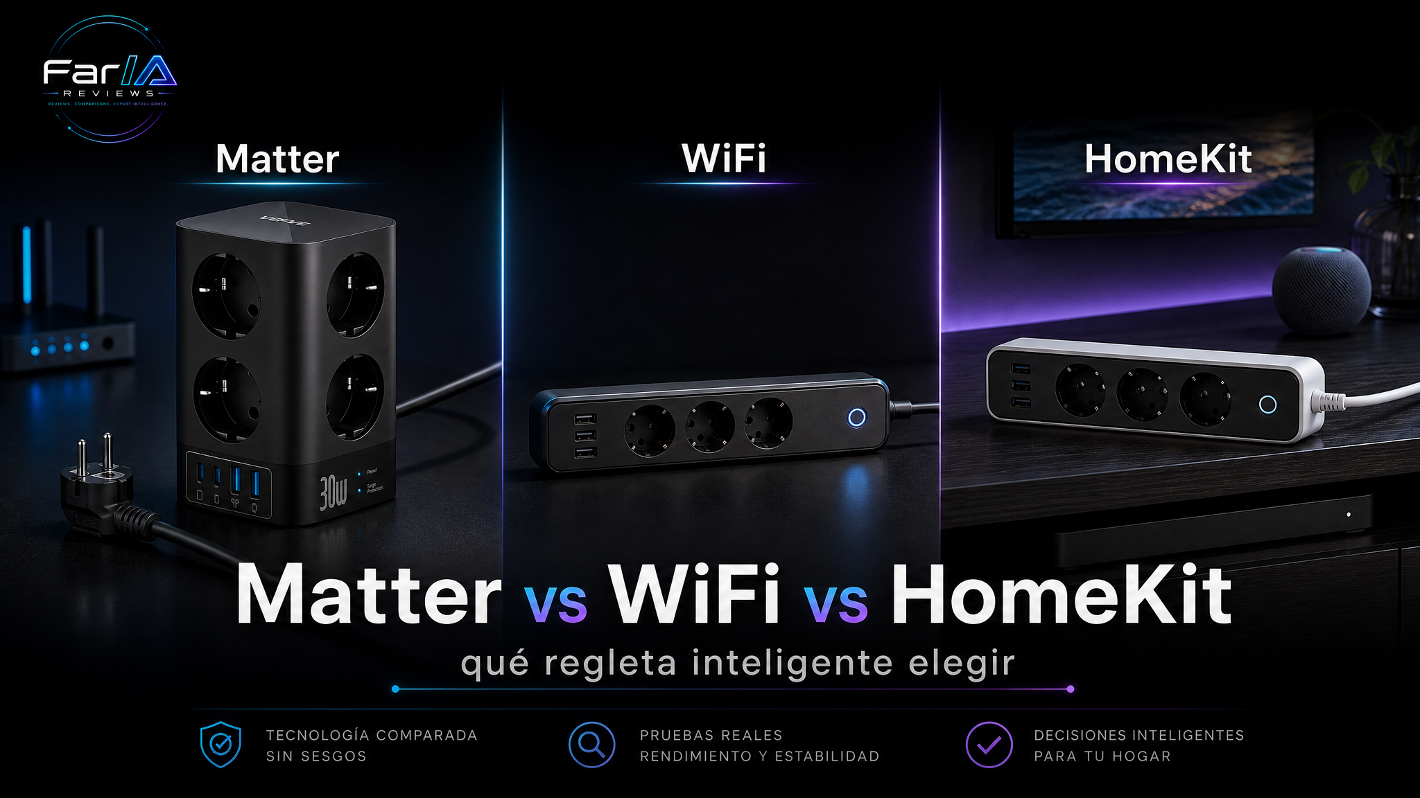 Comparativa Matter vs WiFi vs HomeKit en regletas inteligentes