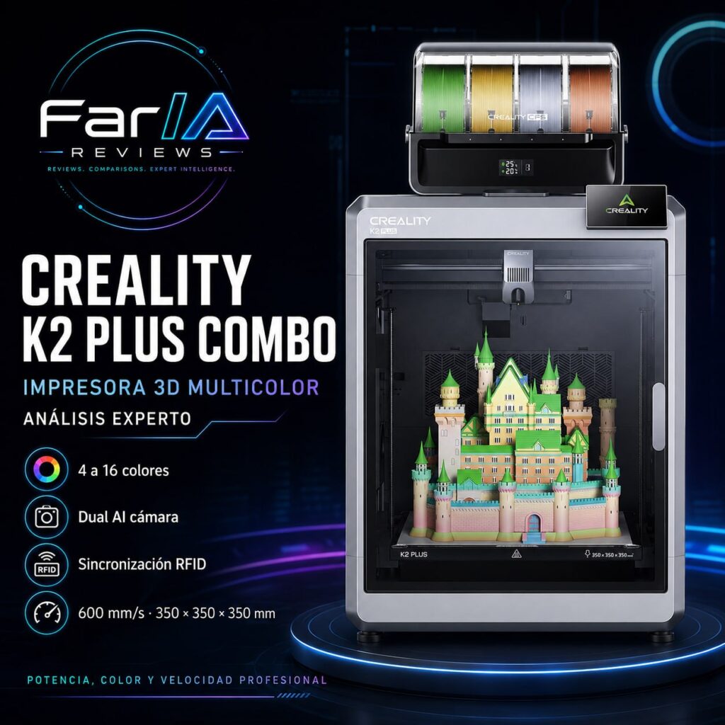 Creality K2 Plus Combo, impresora 3D multicolor con sistema CFS