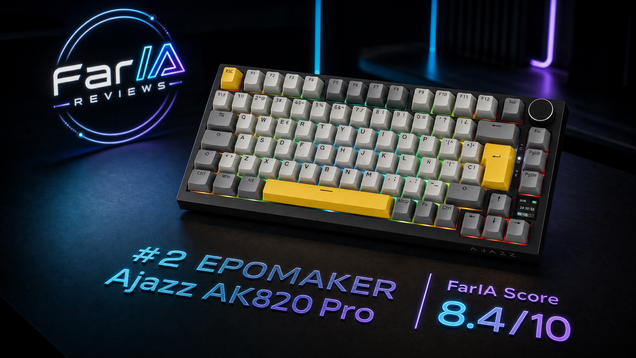 EPOMAKER Ajazz AK820 Pro ISO-ES teclado mecánico analizado por FarIA Reviews