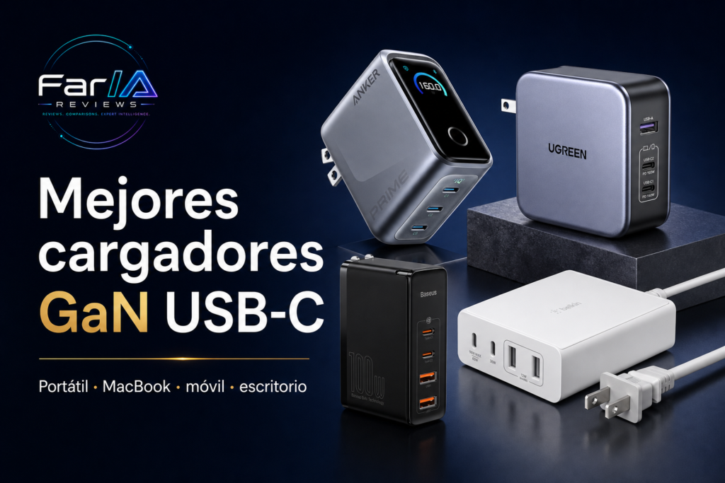 Mejores cargadores GaN USB-C para portátil y MacBook comparados por FarIA Reviews