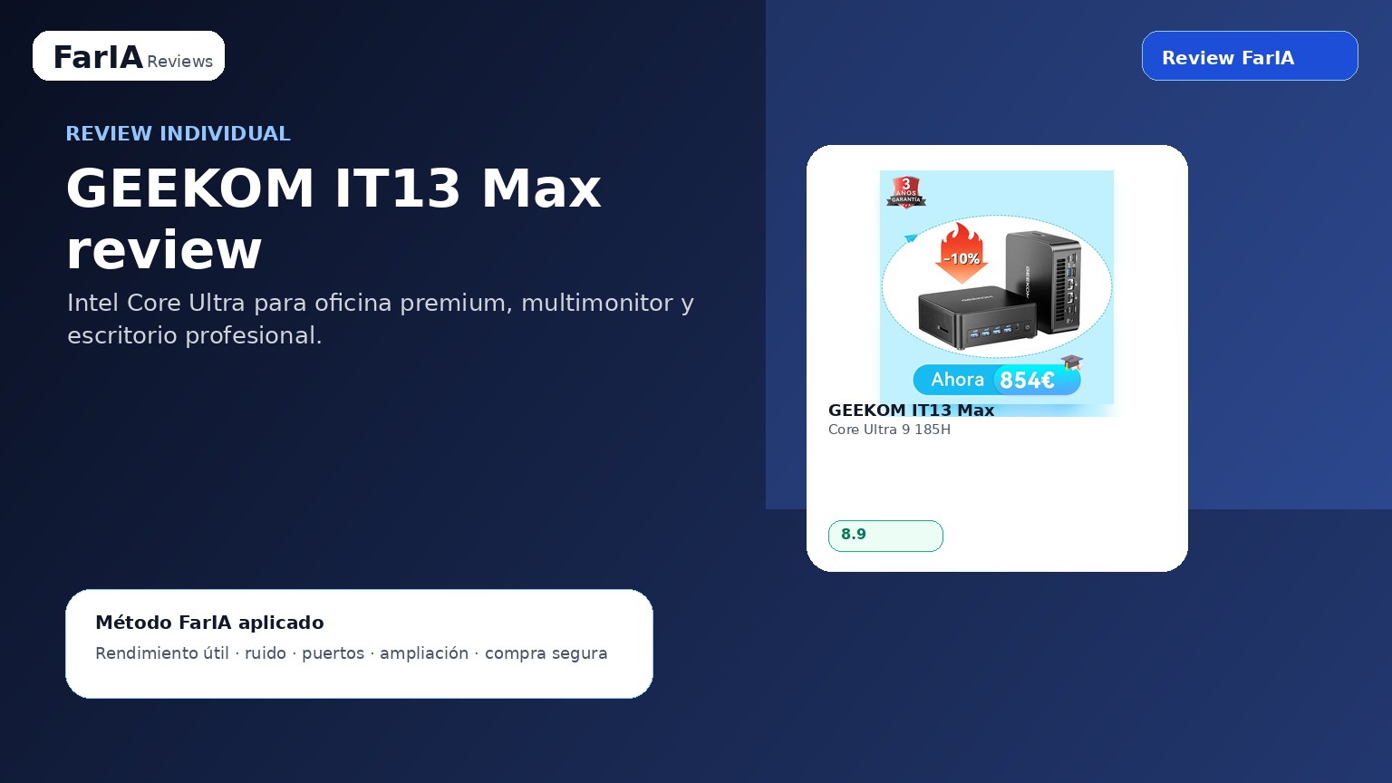 GEEKOM IT13 Max Mini PC Core Ultra 9 185H