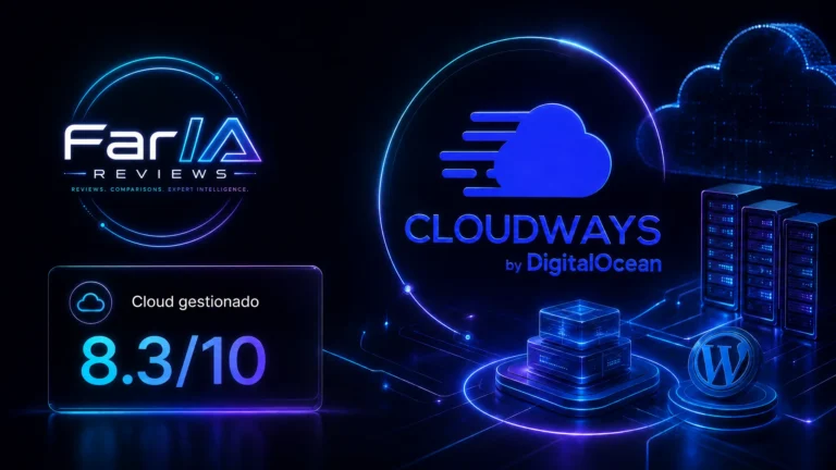 Cloudways en ficha visual horizontal FarIA Reviews