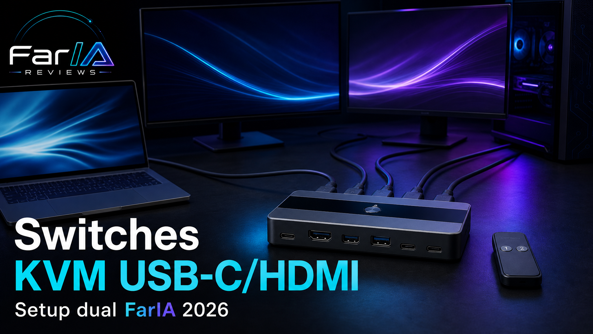 Hub FarIA Tech de switches KVM USB-C HDMI