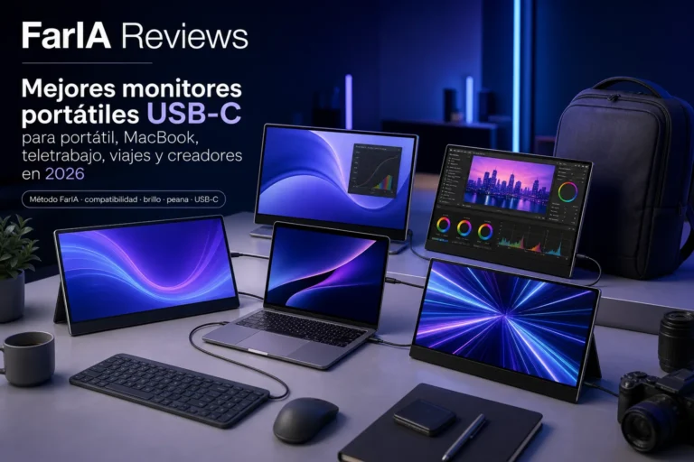 Mejores monitores portátiles USB-C para portátil, MacBook, teletrabajo y creadores comparados por FarIA Reviews