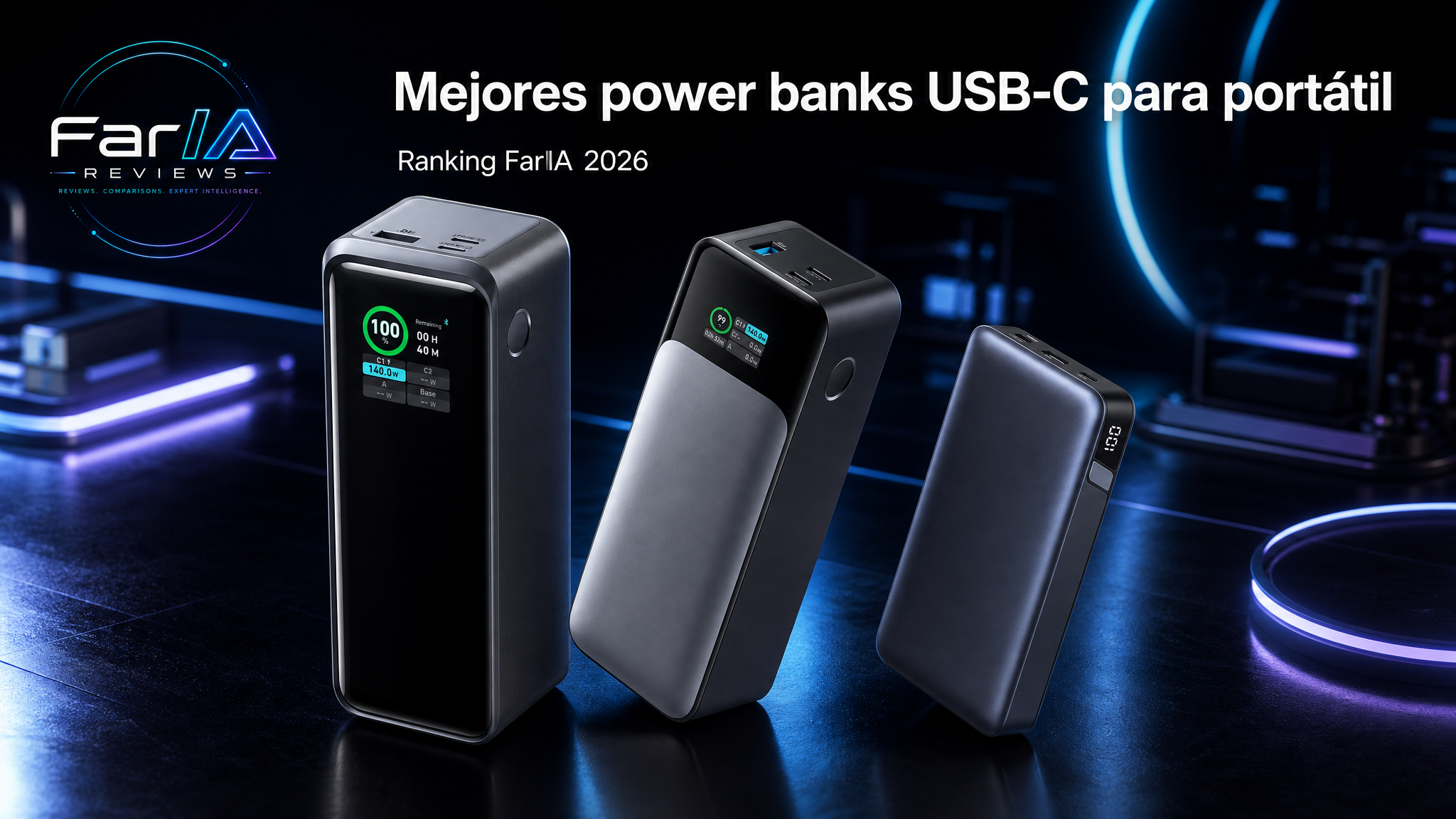 Hub FarIA Tech de power banks USB-C para portátil