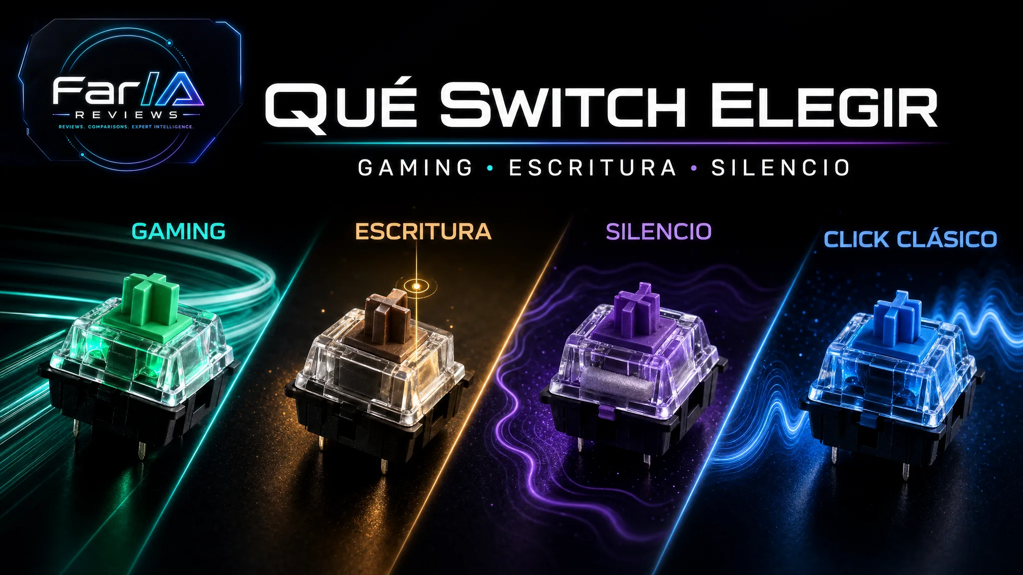 Qué switch de teclado mecánico elegir: lineal, táctil, clicky o silencioso
