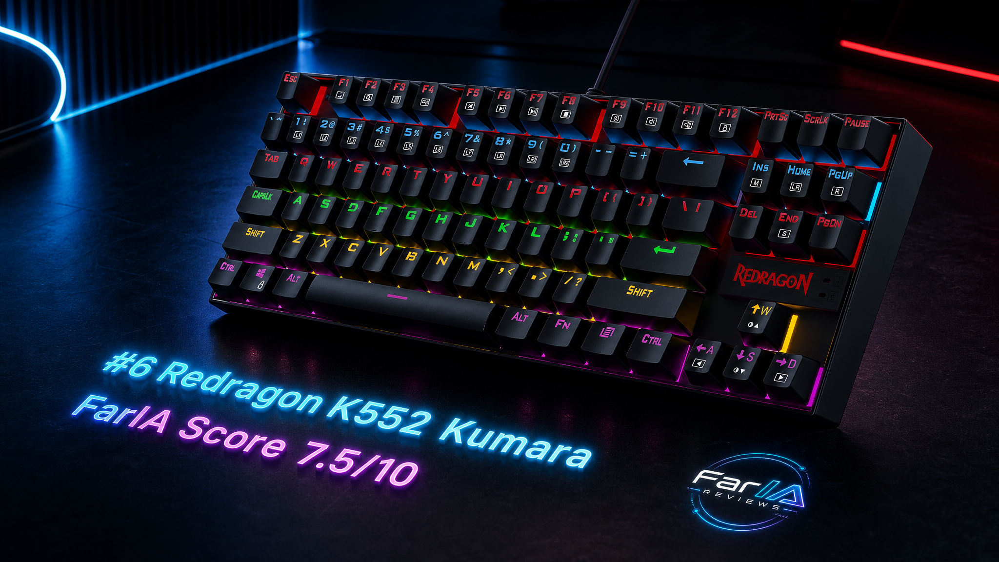 Redragon K552 Kumara teclado mecánico analizado por FarIA Reviews