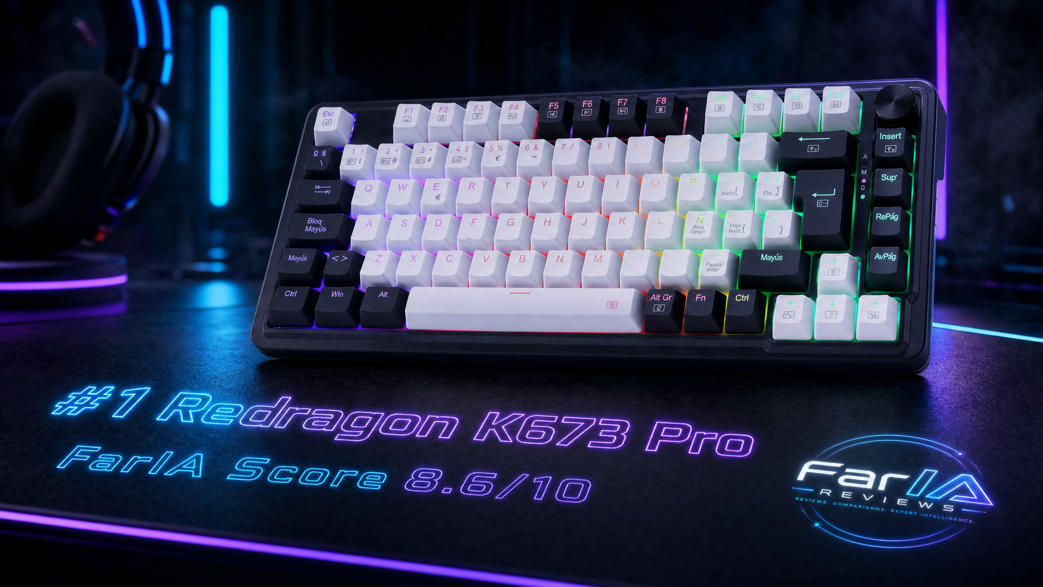 Redragon K673 Pro 75% teclado mecánico analizado por FarIA Reviews