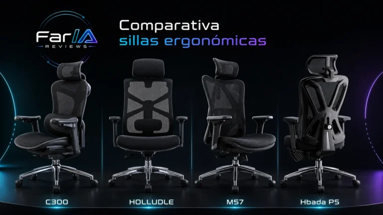 Comparativa de sillas ergonómicas SIHOO HOLLUDLE M57 Hbada P5 FarIA Reviews