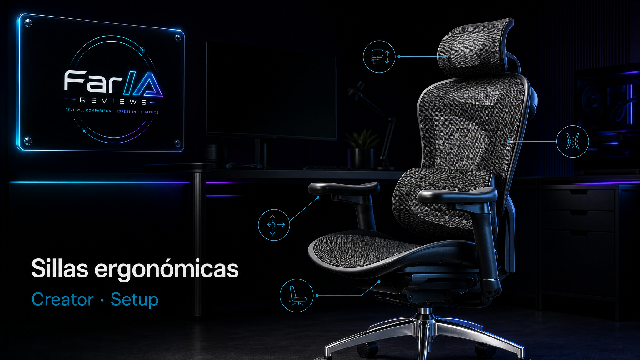 Sillas ergonómicas para setup teletrabajo y creadores FarIA Creator