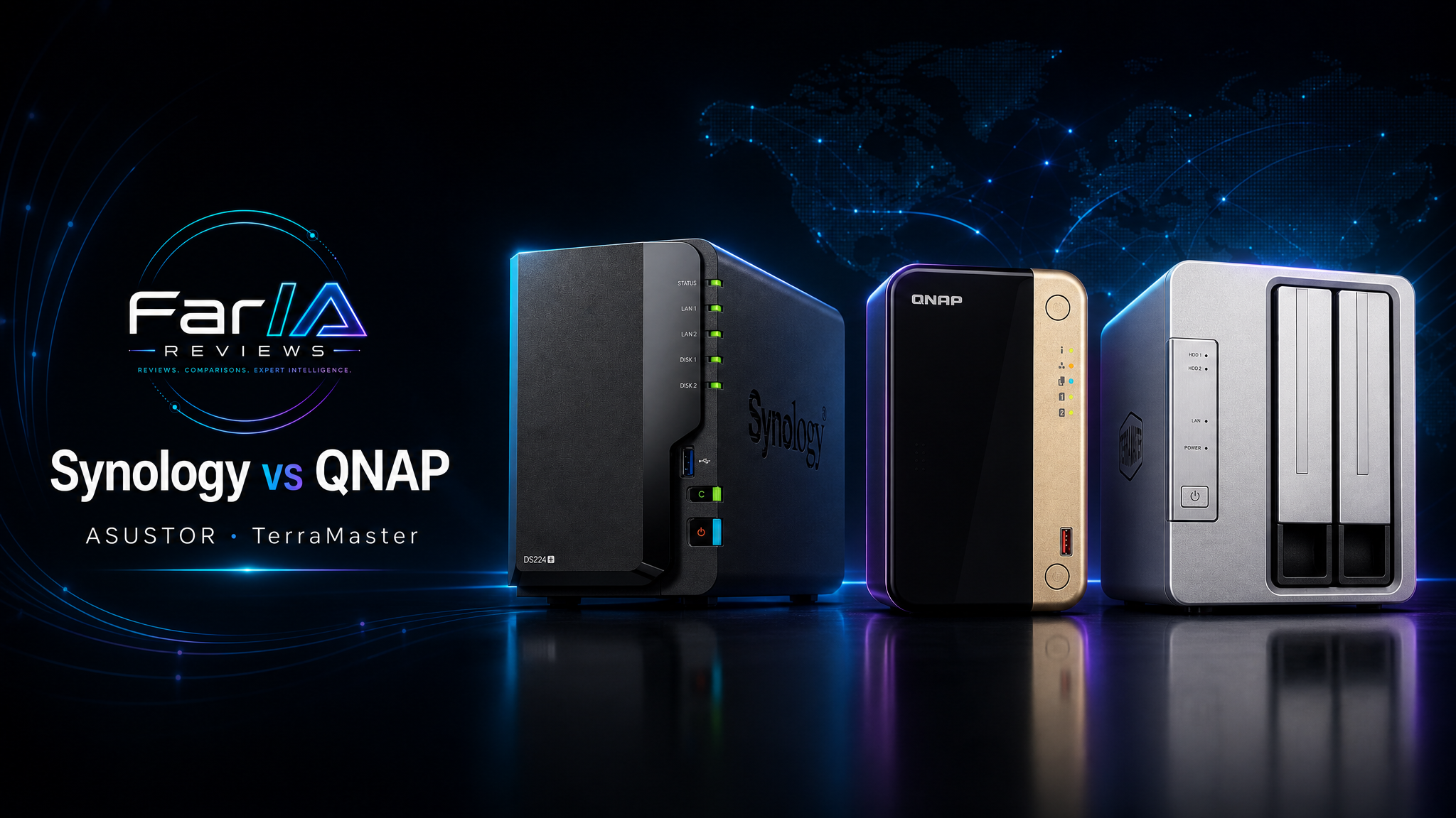 Synology vs QNAP vs ASUSTOR vs TerraMaster NAS domésticos FarIA Reviews