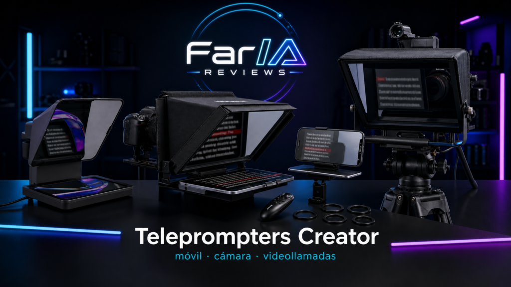 Teleprompters para móvil cámara YouTube cursos y videollamadas profesionales