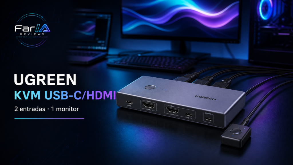Imagen FarIA Reviews sobre switches KVM USB-C HDMI