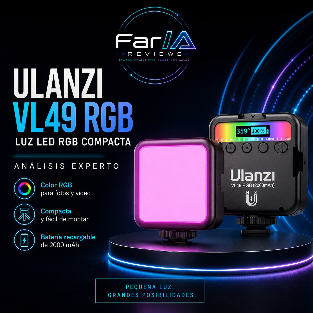 Análisis de Ulanzi VL49 RGB en 2026: características, opiniones y si merece la pena