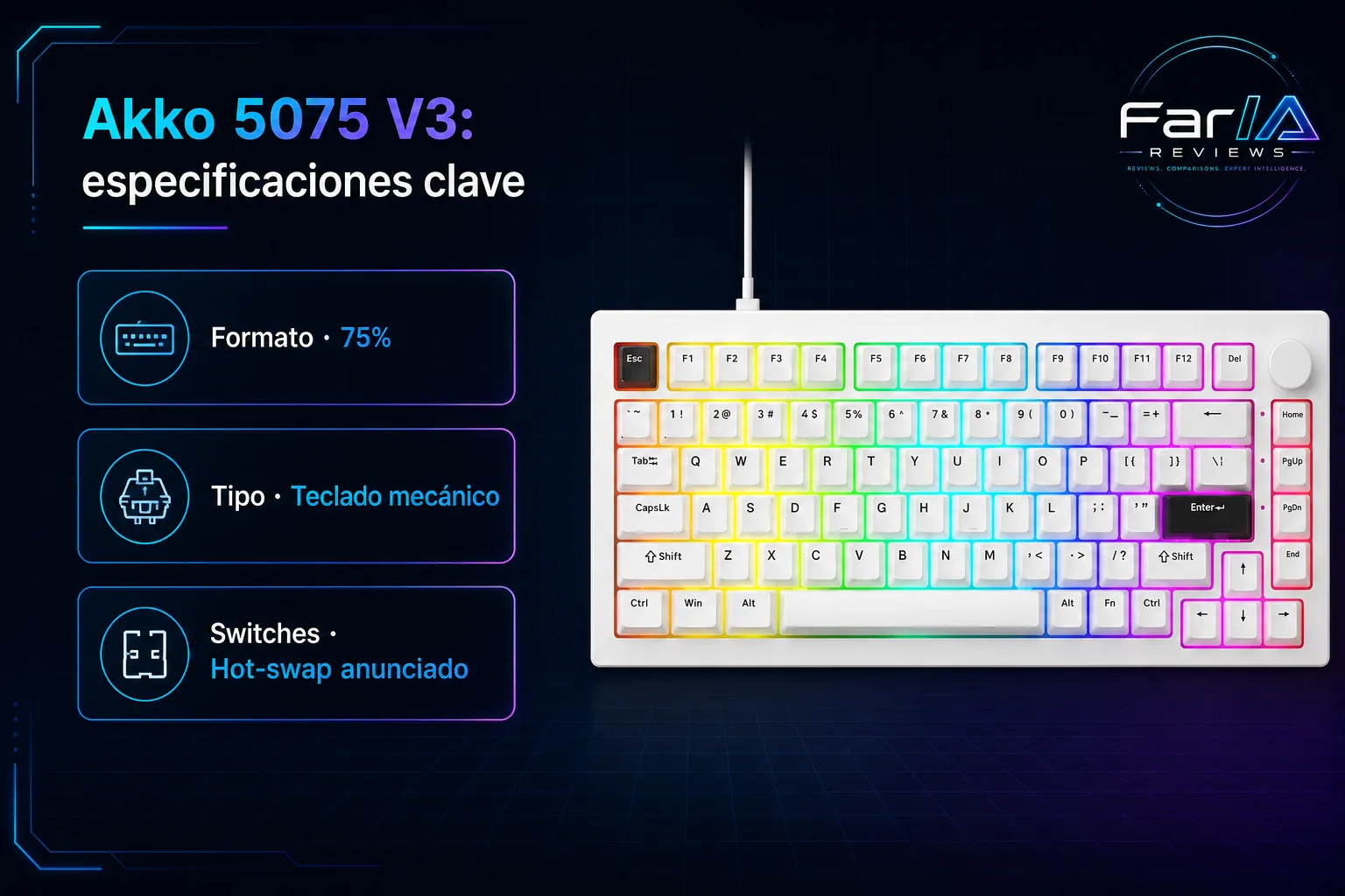 Akko 5075 V3 review: precio y dónde comprar: producto exacto, especificaciones y claves de compra