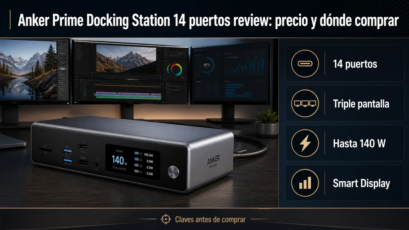 Anker Prime Docking Station 14 puertos review: precio y dónde comprar Anker Prime Docking Station 14 puertos review: precio y dónde comprar: infografía Image 2.0 con especificaciones y claves de compra