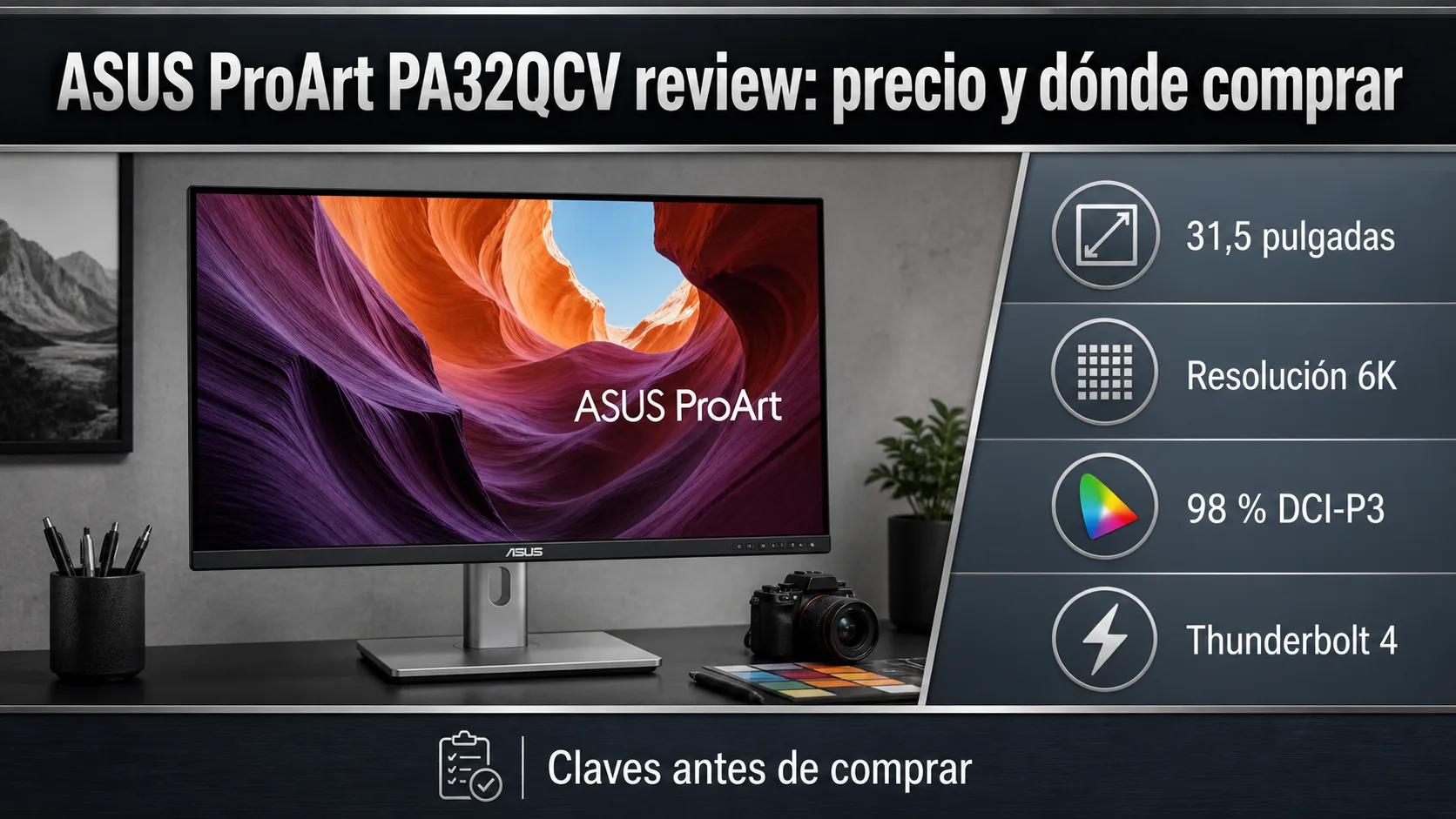 ASUS ProArt PA32QCV review: precio y dónde comprar: infografía Image 2.0 con especificaciones y claves de compra