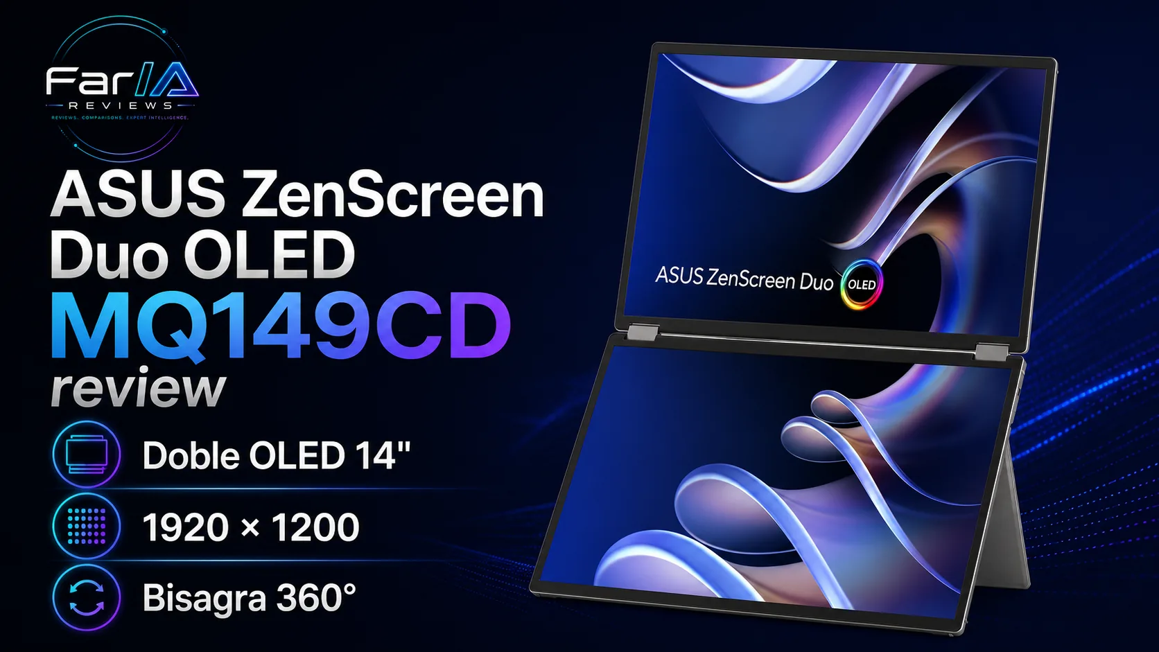 ASUS ZenScreen Duo OLED MQ149CD review: precio y dónde comprar: infografía Image 2.0 con especificaciones y claves de compra