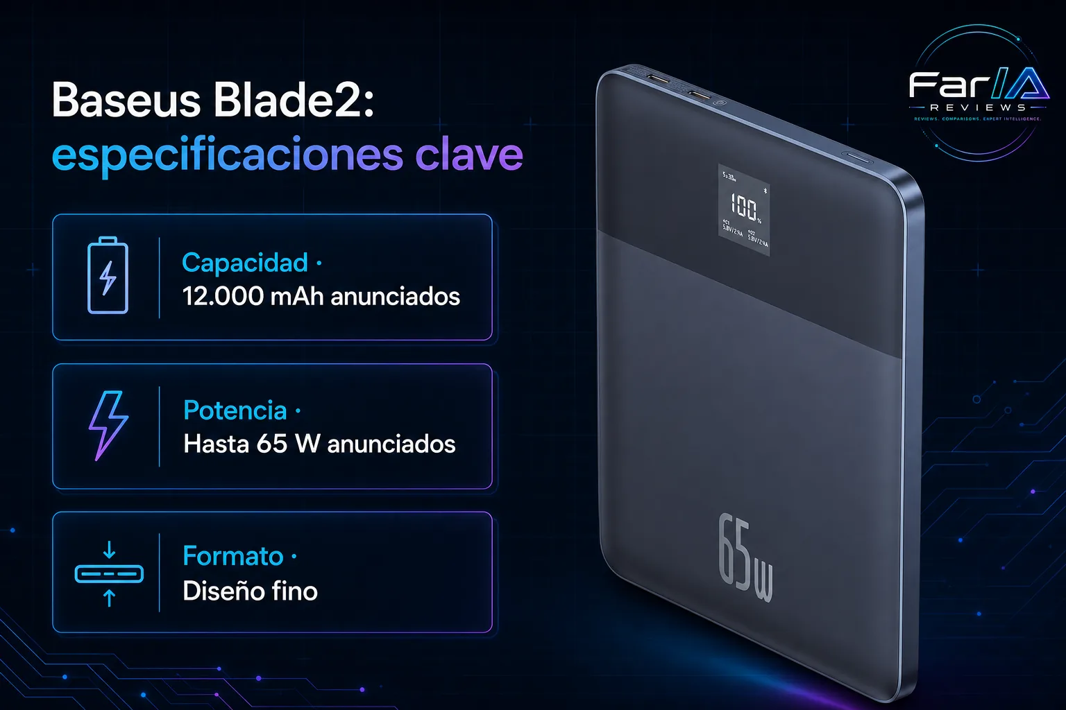 Baseus Blade2 review: precio y dónde comprar: producto exacto, especificaciones y claves de compra