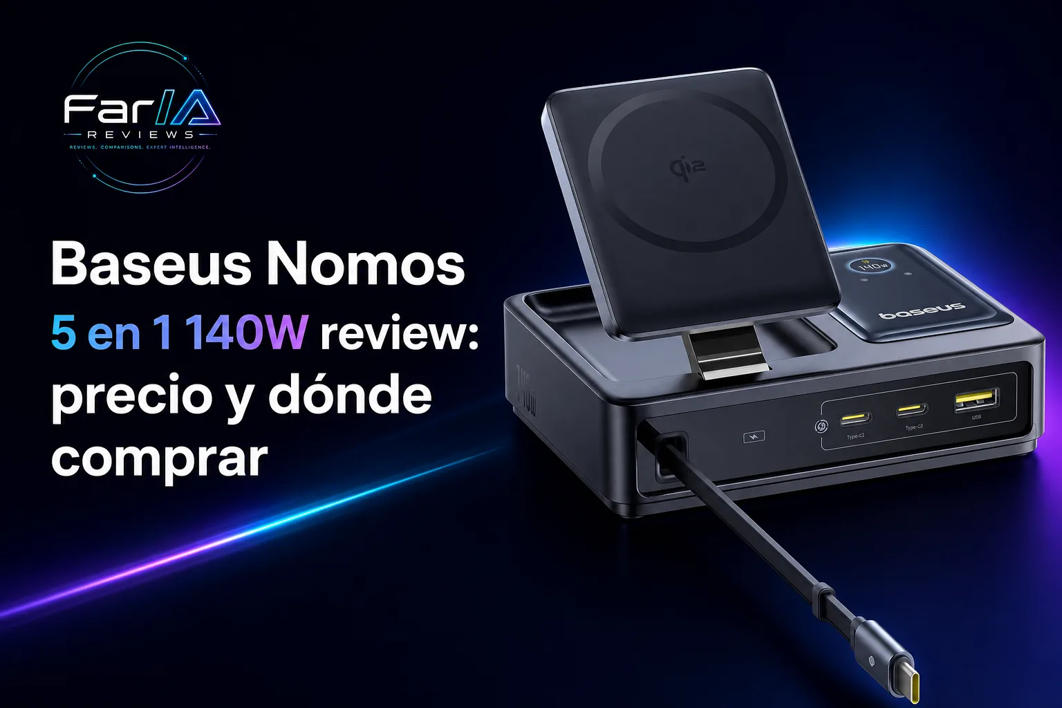 Baseus Nomos 5 en 1 140W review: precio y dónde comprar