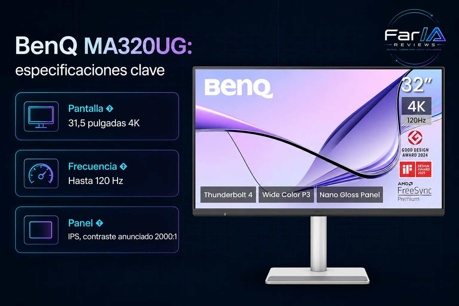BenQ MA320UG review: precio y dónde comprar: producto exacto, especificaciones y claves de compra