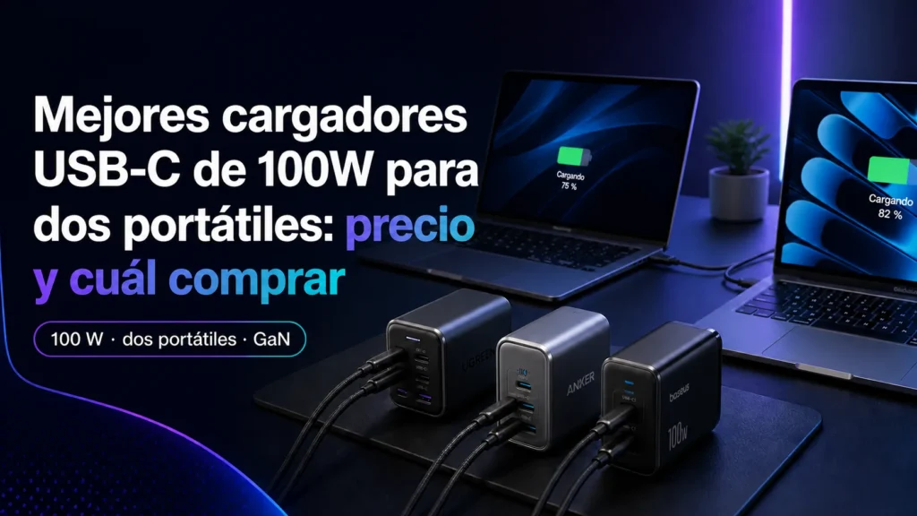 Mejores cargadores USB-C de 100W para dos portátiles: precio y cuál comprar
