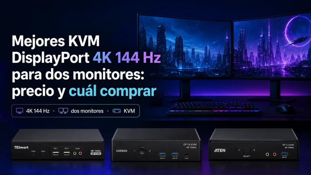 Mejores KVM DisplayPort 4K 144 Hz para dos monitores: precio y cuál comprar