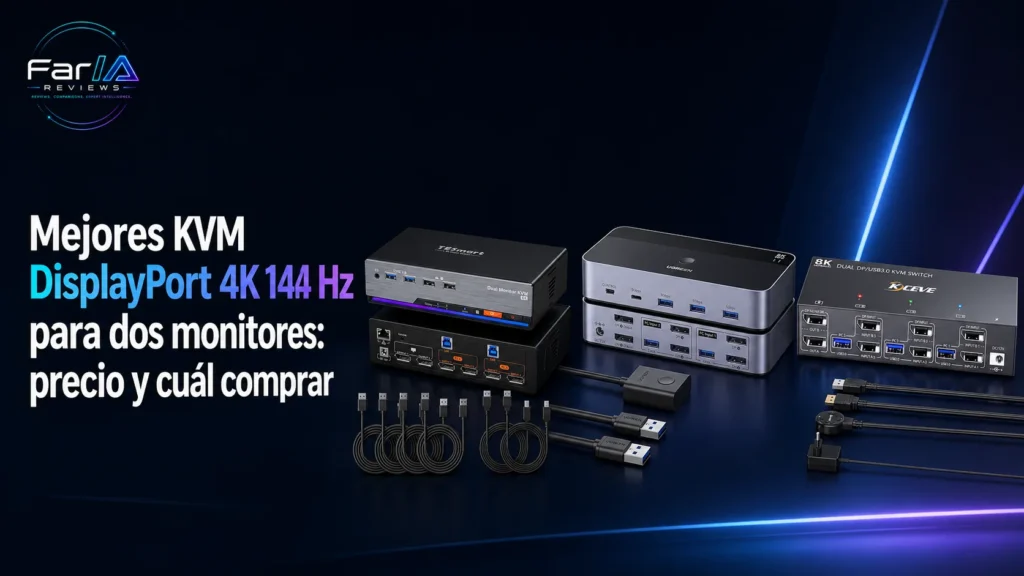 Mejores KVM DisplayPort 4K 144 Hz para dos monitores: precio y cuál comprar