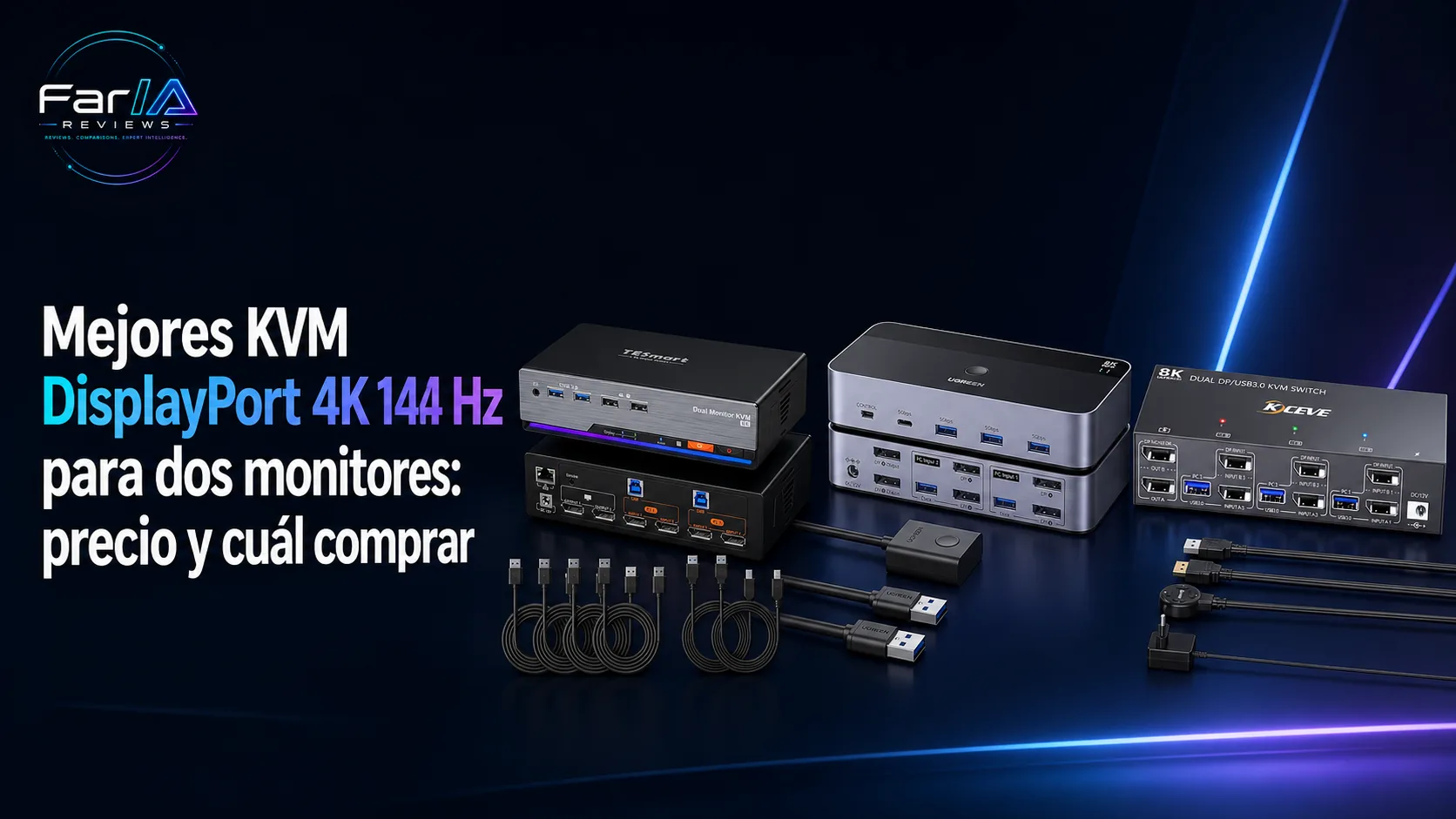 Mejores KVM DisplayPort 4K 144 Hz para dos monitores: precio y cuál comprar