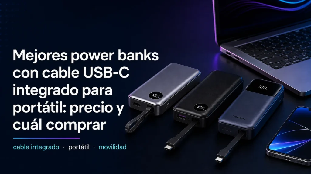 Mejores power banks con cable USB-C integrado para portátil: precio y cuál comprar