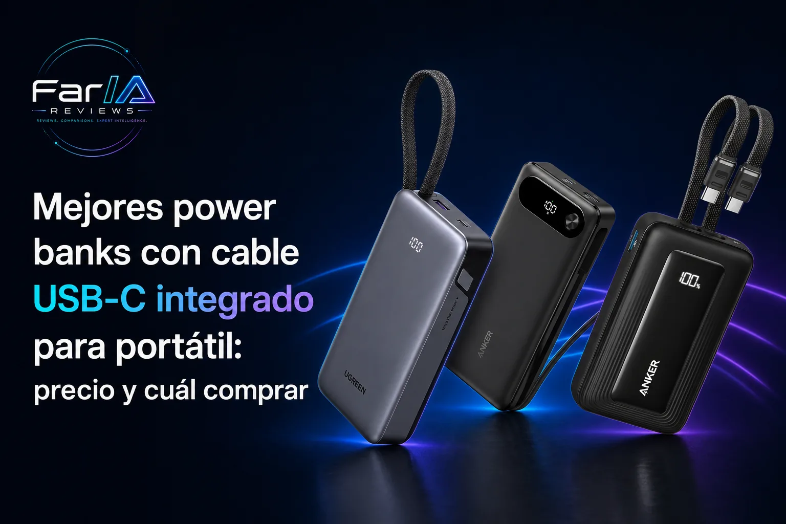 Mejores power banks con cable USB-C integrado para portátil: precio y cuál comprar