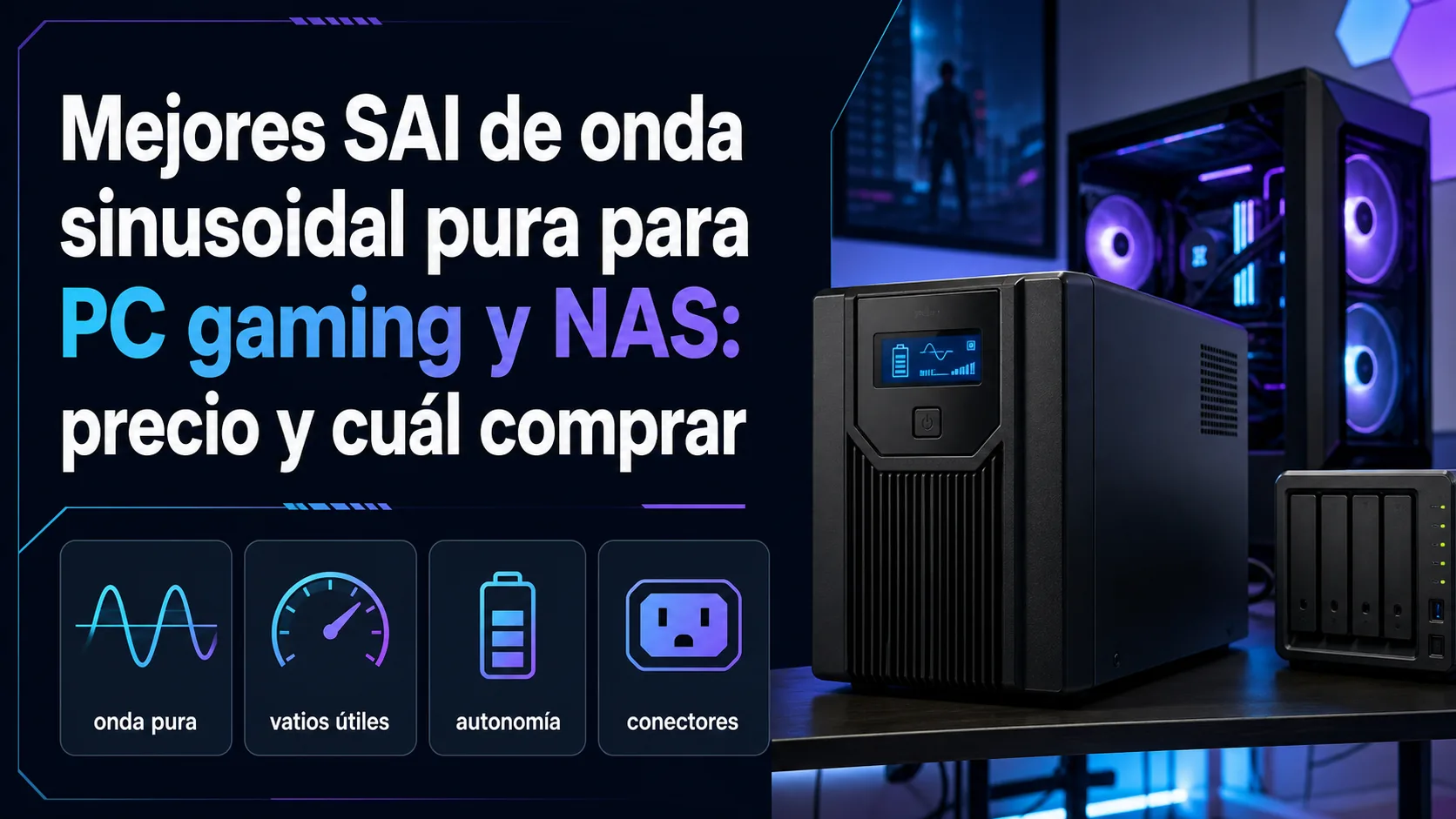 Mejores SAI de onda sinusoidal pura para PC gaming y NAS: precio y cuál comprar: infografía Image 2.0 con especificaciones y claves de compra