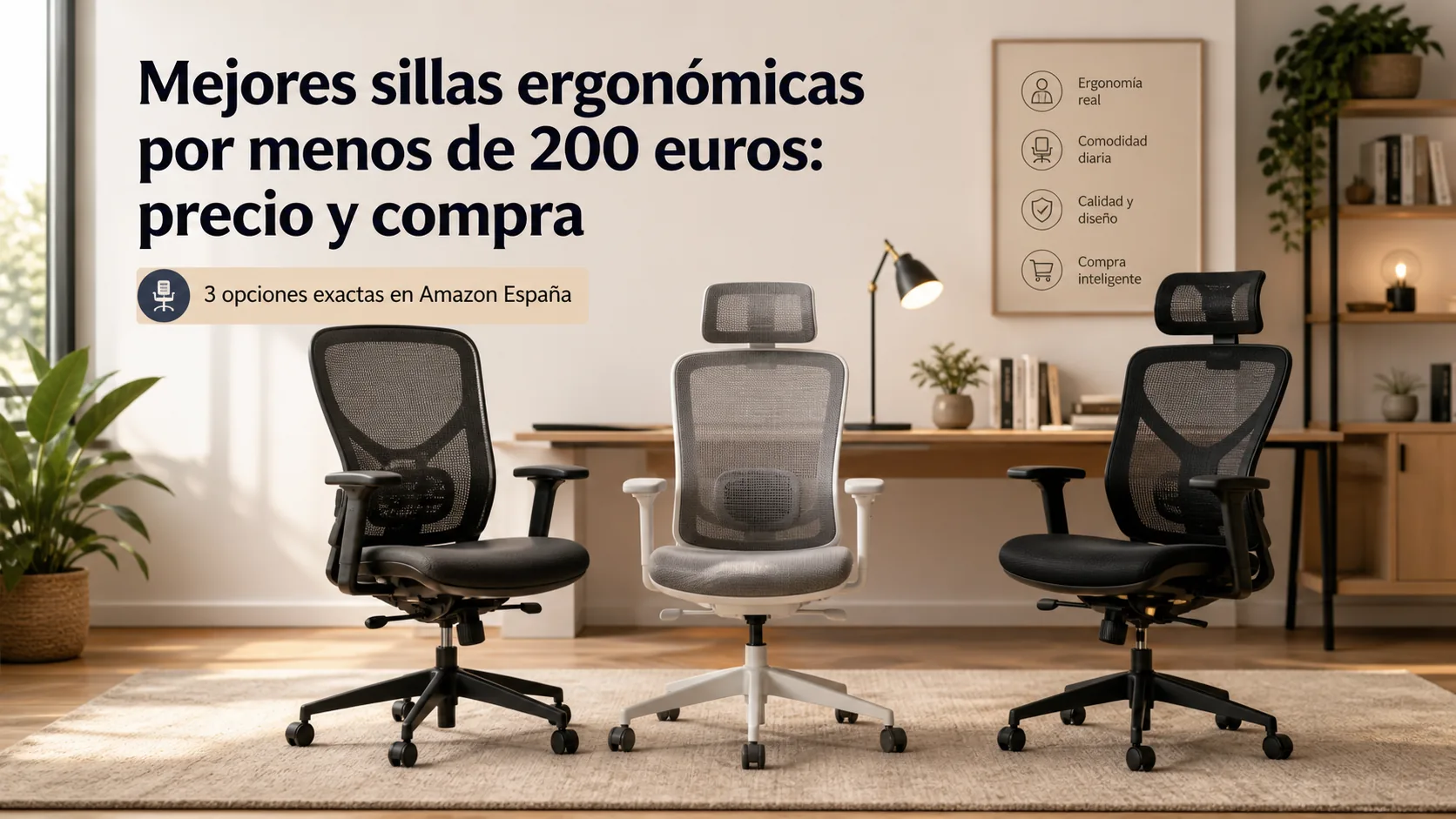 Mejores sillas ergonómicas por menos de 200 euros: precio y cuál comprar Mejores sillas ergonómicas por menos de 200 euros: precio y cuál comprar