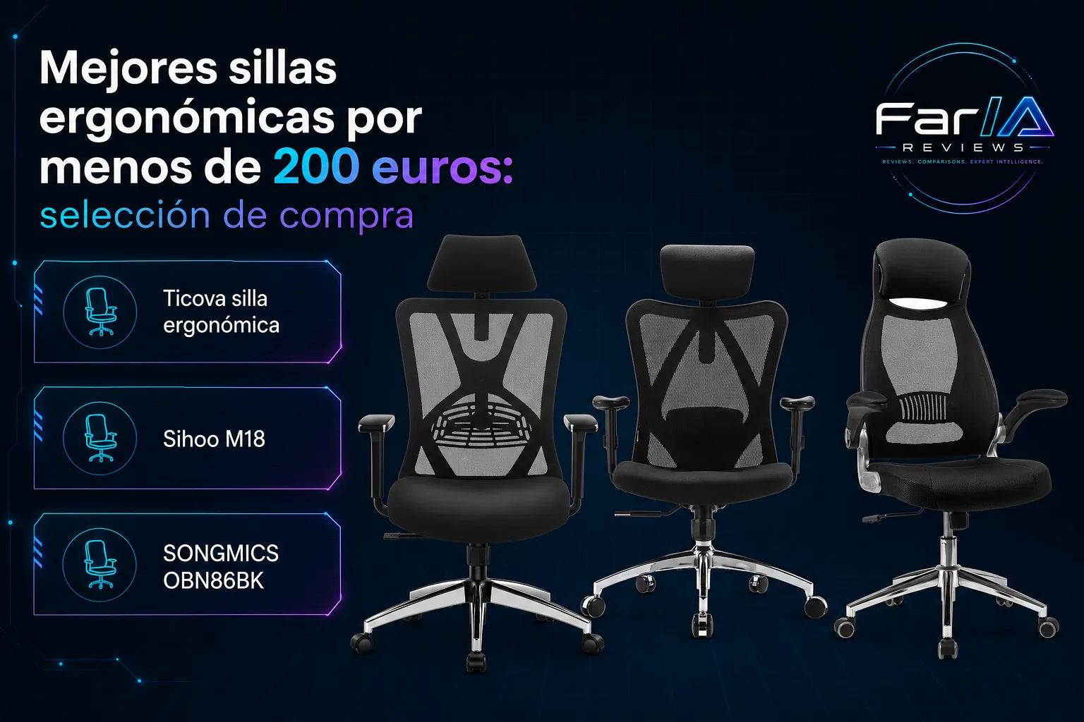 Mejores sillas ergonómicas por menos de 200 euros: precio y cuál comprar: producto exacto, especificaciones y claves de compra