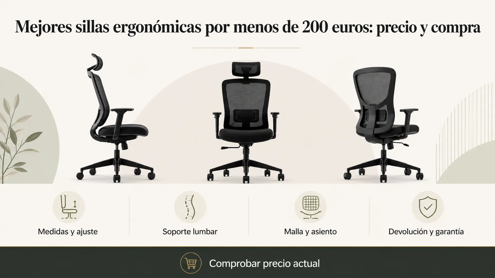 Mejores sillas ergonómicas por menos de 200 euros: precio y cuál comprar Mejores sillas ergonómicas por menos de 200 euros: precio y cuál comprar: infografía Image 2.0 con especificaciones y claves de compra