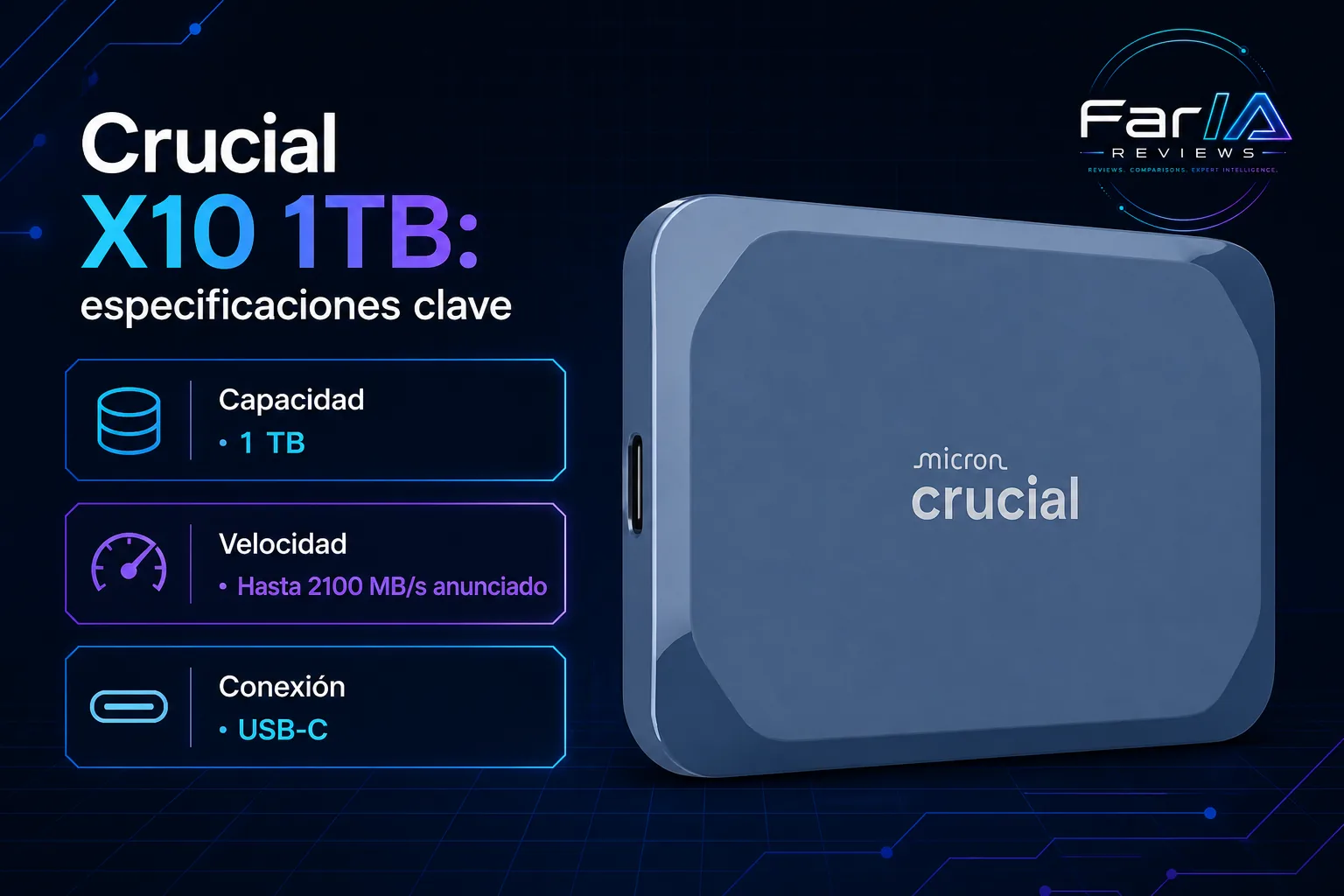 Crucial X10 1TB review: precio y dónde comprar: producto exacto, especificaciones y claves de compra