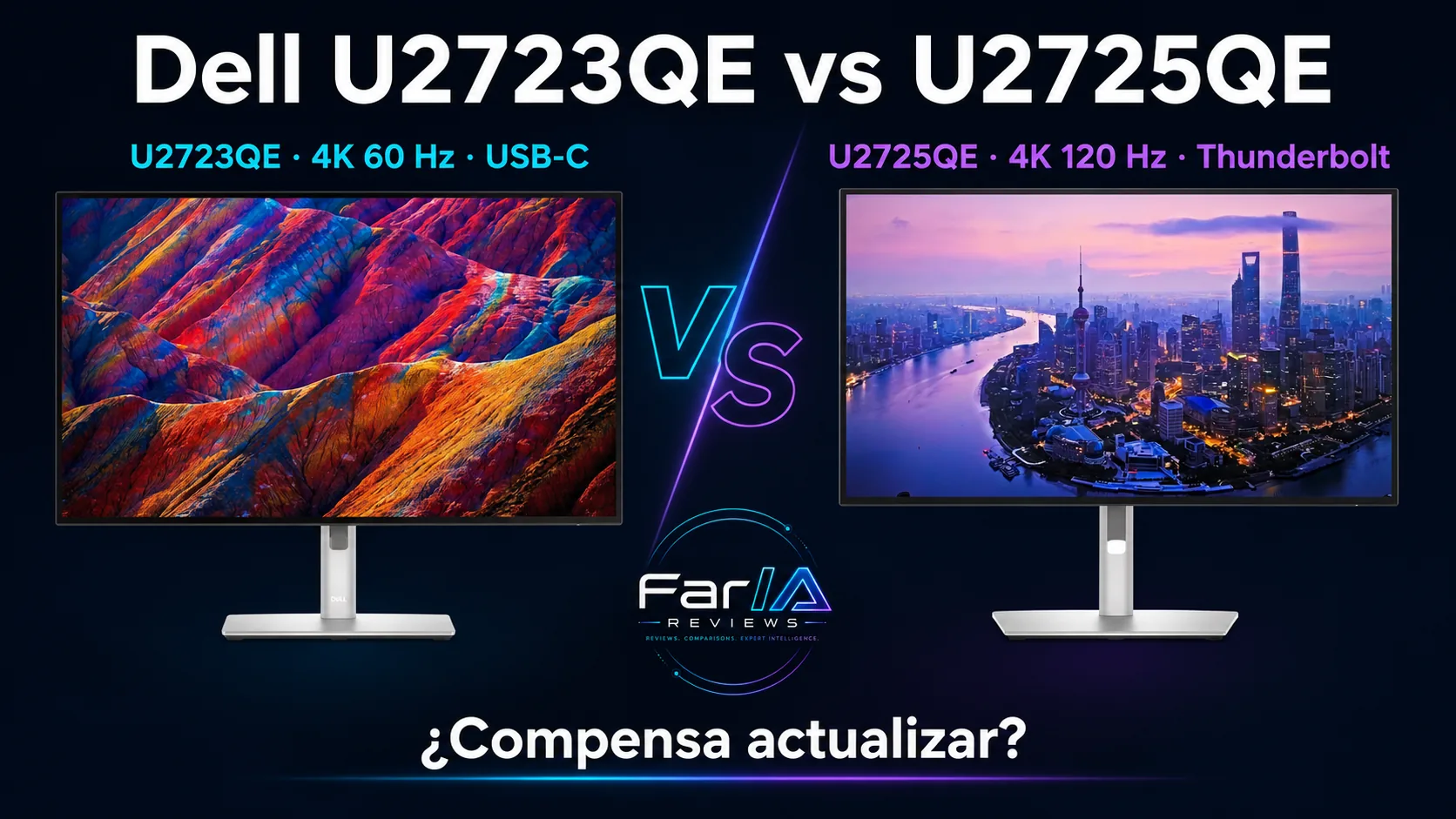 Dell U2723QE vs U2725QE: precio y cuál comprar: infografía Image 2.0 con especificaciones y claves de compra