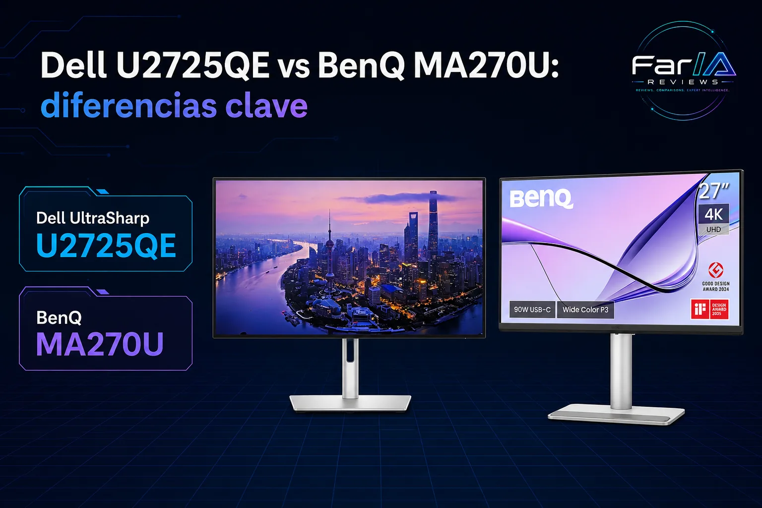 Dell U2725QE vs BenQ MA270U: precio y cuál comprar: producto exacto, especificaciones y claves de compra