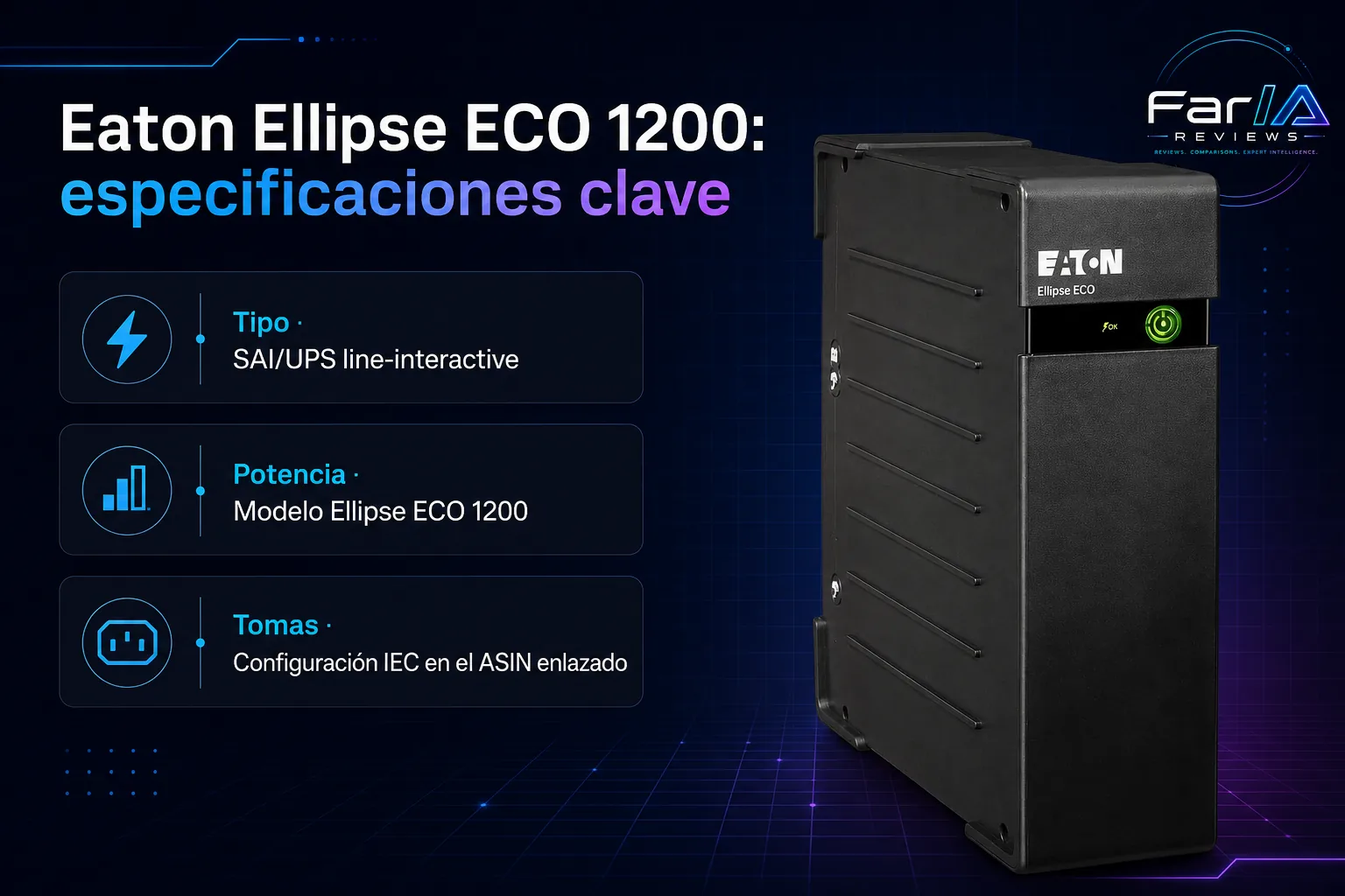 Eaton Ellipse ECO 1200 review: precio y dónde comprar: producto exacto, especificaciones y claves de compra