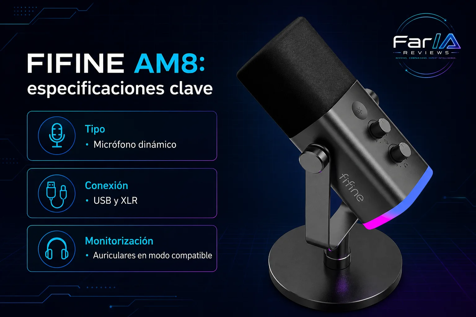 FIFINE AM8 review: precio y dónde comprar: producto exacto, especificaciones y claves de compra
